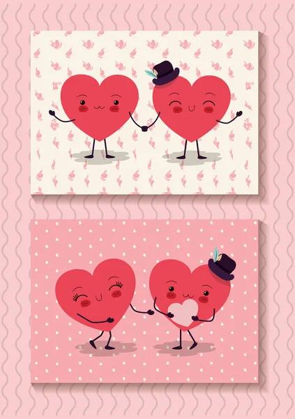 Happy Valentines coeur dessins animés vectoriel design — Image vectorielle