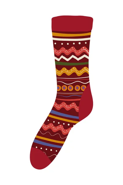 Feliz Navidad calcetín vector de diseño — Vector de stock