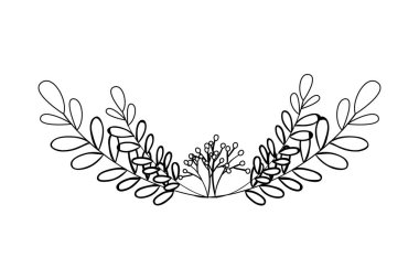 İzole edilmiş yaprak çelenk vektör tasarımı