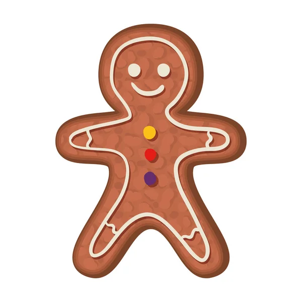 आनंदी ख्रिसमस जिंगरब्रेड बाहुली कुकी वेक्टर डिझाइन — स्टॉक व्हेक्टर