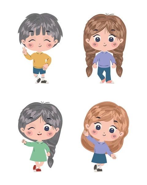 Conjunto aislado de dibujos animados para niños diseño de vectores — Vector de stock