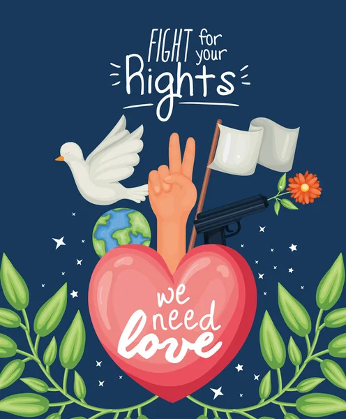 Icons of human rights concept vector design