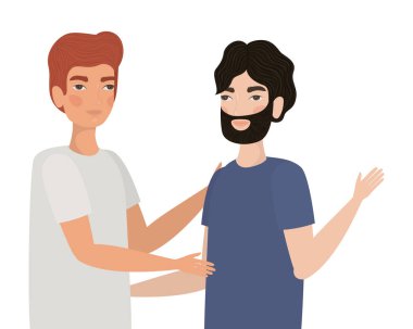 Yakışıklı adamlar vektör tasarımı çiziyor.