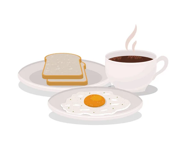 Delicioso desayuno huevo y pan vector de diseño — Vector de stock