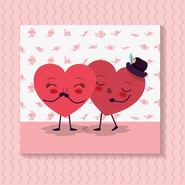 Щасливі валентинки серце мультфільми векторний дизайн — стоковий вектор