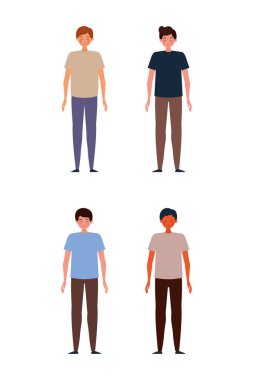 İzole avatar erkek vektör tasarımı