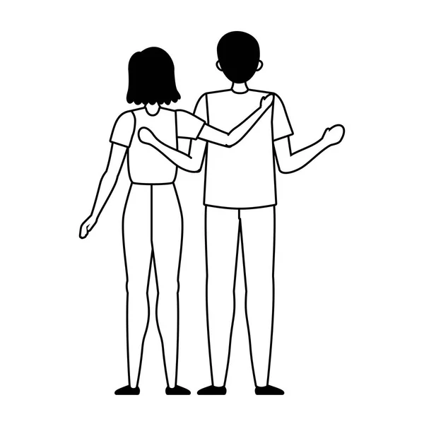 Bir çift kadın ve erkek vektör tasarımı — Stok Vektör