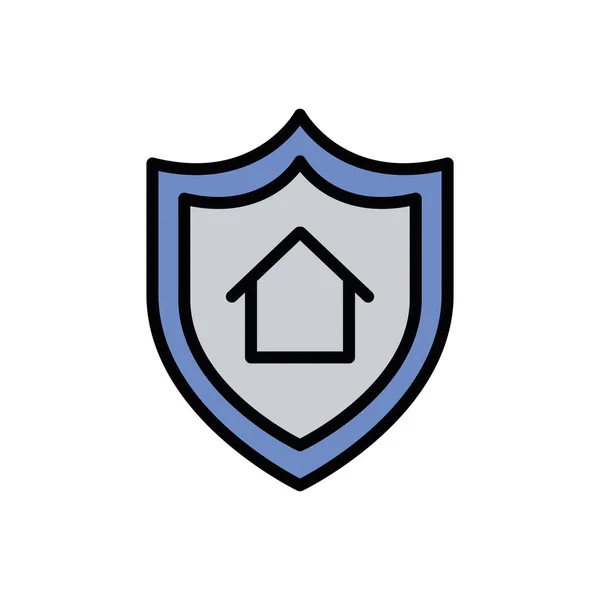 Casa aislada dentro de escudo icono relleno vector diseño — Archivo Imágenes Vectoriales