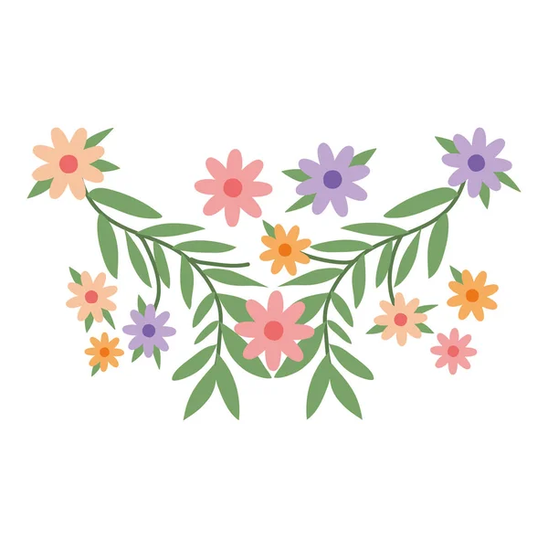 Μεμονωμένα λουλούδια σχέδιο διάνυσμα στολίδι — Διανυσματικό Αρχείο