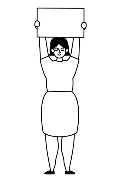 Mujer protestando por el diseño de vectores de derechos humanos — Vector de stock