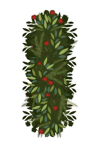 Зимові та веселі різдвяні листя Векторний дизайн — стоковий вектор