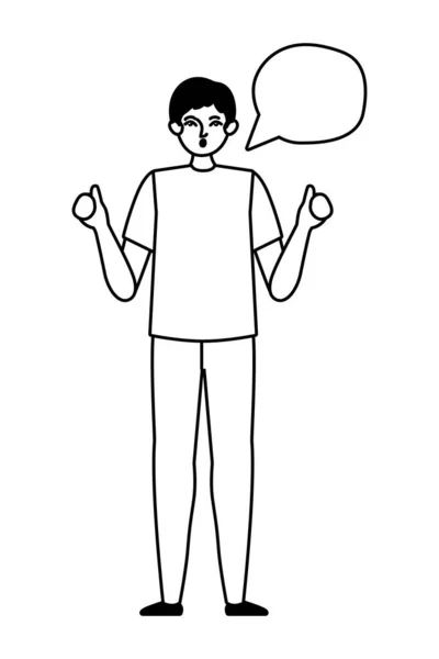 Avatar man with communication bubble vector design — Stockový vektor