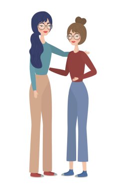 Şirin kadın çizgi filmleri vektör tasarımı çiziyor