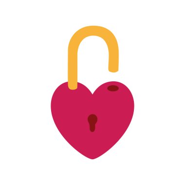 İzole edilmiş kalp asma kilit vektör tasarımı