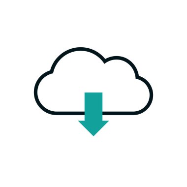 İzole edilmiş indirme simgesi vektör tasarımı