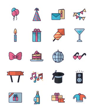 İzole edilmiş parti simgesi vektör tasarımı