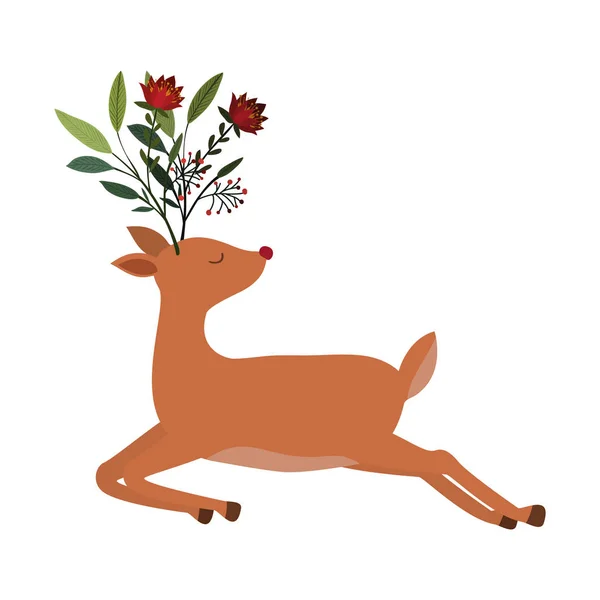 Весёлый векторный дизайн оленей на Рождество — стоковый вектор