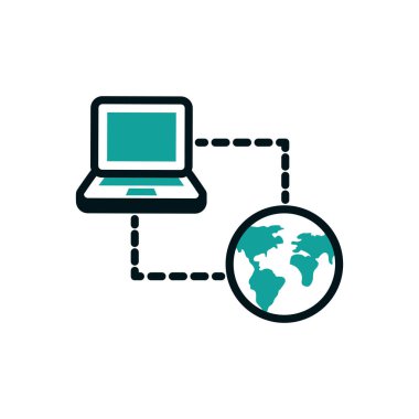 dijital dizüstü bilgisayar ikonu vektör tasarımı