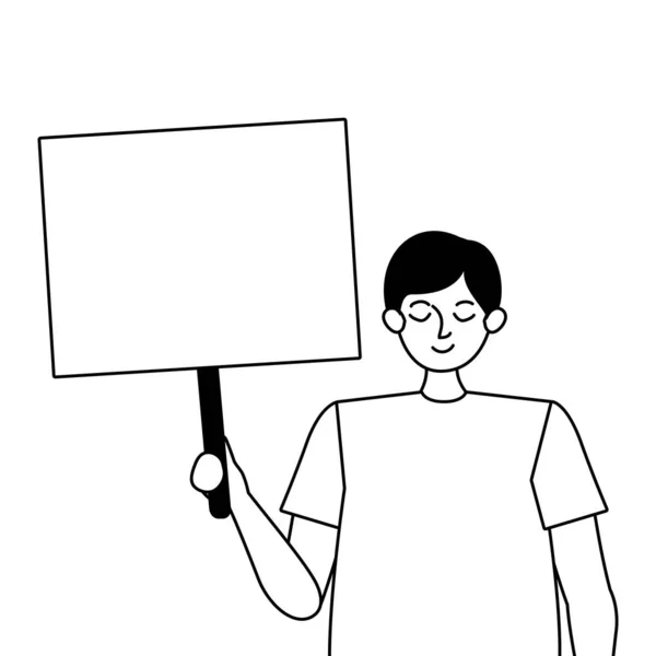 男子抗议人权矢量设计 — 图库矢量图片