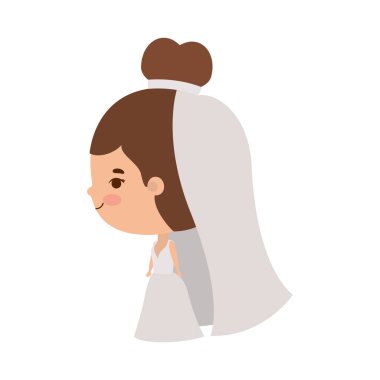 Gelinlik vektör tasarımlı gelin karikatürü