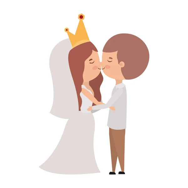 Пара аватаров невесты и жениха — стоковый вектор