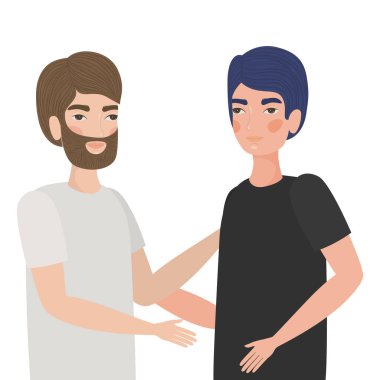 Yakışıklı adamlar vektör tasarımı çiziyor.