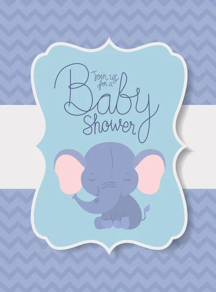 Baby shower invitation with elephant vector design — Stock Vector