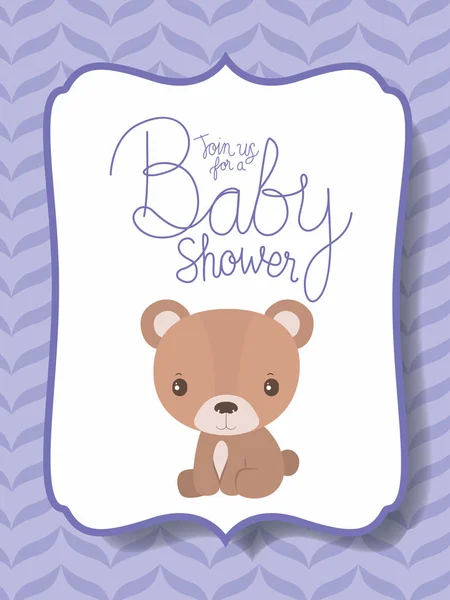 Baby shower invitation with bear — Stock Vector