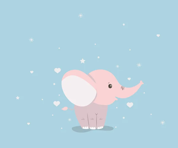 可愛い象の漫画のベクトルデザイン — ストックベクタ