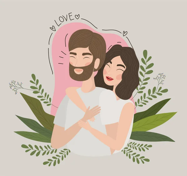 Pareja de mujer y hombre dibujo vector diseño — Archivo Imágenes Vectoriales