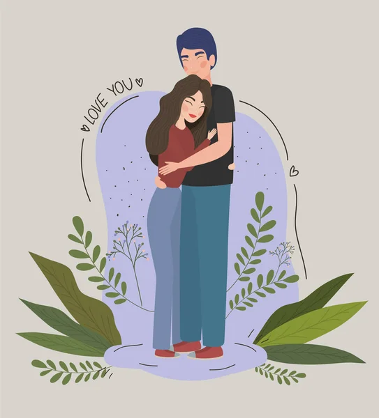 Pareja de mujer y hombre dibujo vector diseño — Archivo Imágenes Vectoriales