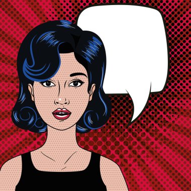 Retro ve pop sanatsal kadın vektör tasarımı