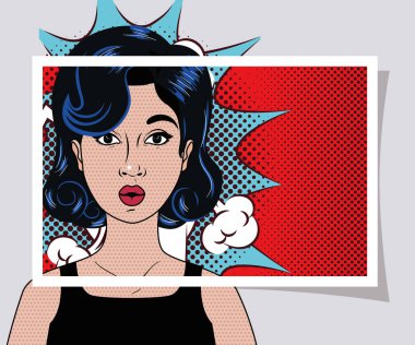 Retro ve pop sanatsal kadın vektör tasarımı