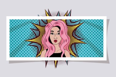 Retro ve pop sanatsal kadın vektör tasarımı