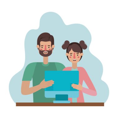 Avatar kadın ve erkek vektör tasarımı