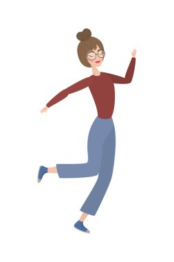 Kadın çizgi film çizimi vektör tasarımı