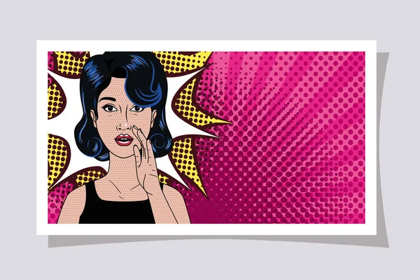 Diseño vectorial mujer arte retro y pop — Vector de stock