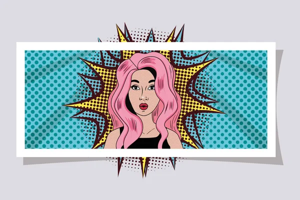 Design vectoriel femme rétro et pop art — Image vectorielle