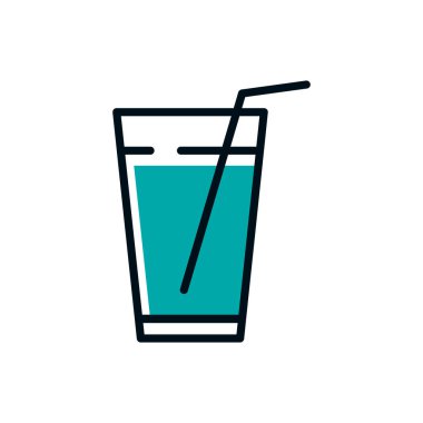 İzole su cam ikonu vektör tasarımı