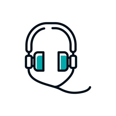 İzole müzik kulaklığı vektör tasarımı
