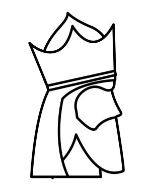 Kraliyet taç vektör tasarımlı izole bir adam.