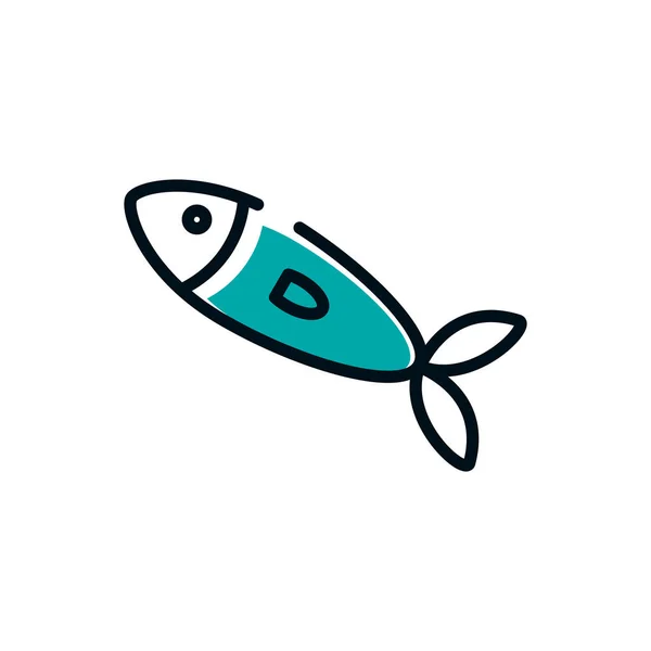 Design de vetor de ícone de peixe isolado — Vetor de Stock