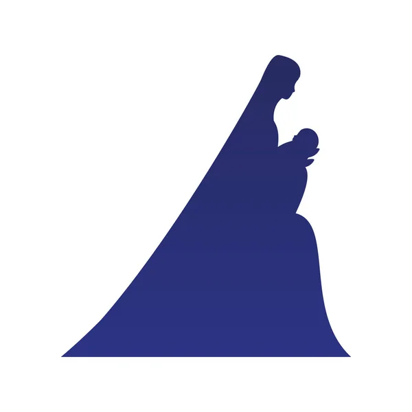Dziewica Maria i dziecko Jezus wektor projekt — Wektor stockowy