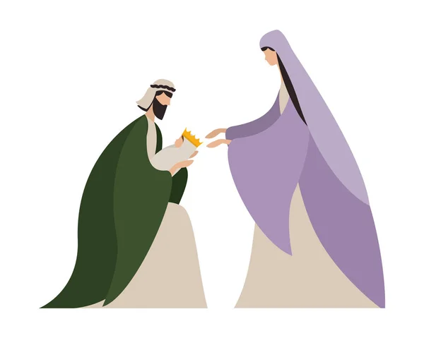 Virgin Mary Józef i dziecko Jezus wektor projekt — Wektor stockowy