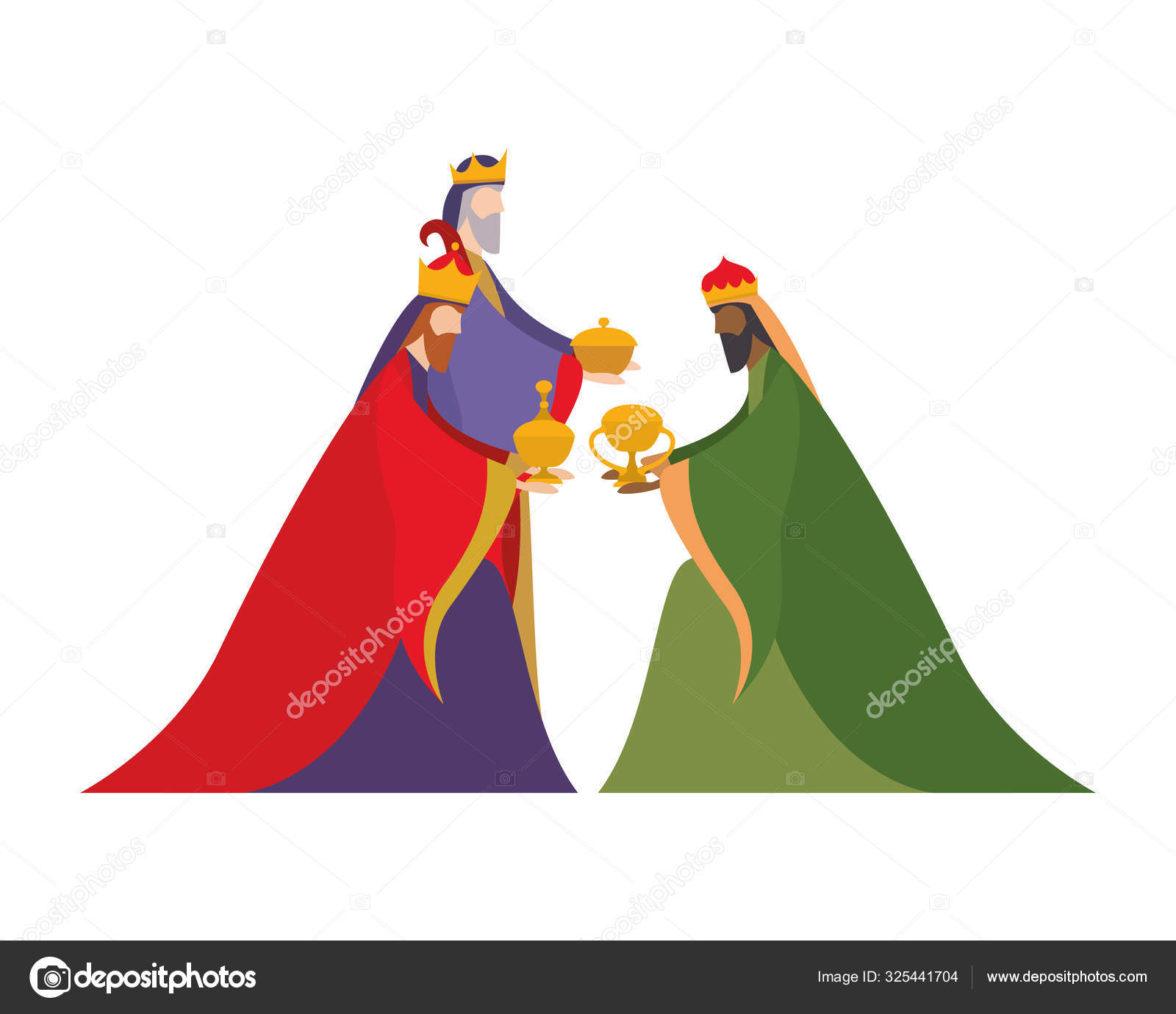 Three wise men of happy epiphany day vector design Stock Vector by