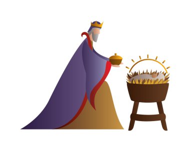 Melchior ve bebek İsa vektör tasarımı