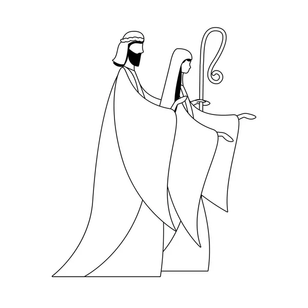 Conception Vierge Marie et Joseph vecteur — Image vectorielle