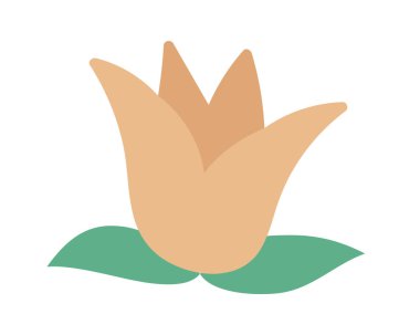 İzole edilmiş sarı çiçek süsü ve yaprak tasarımı