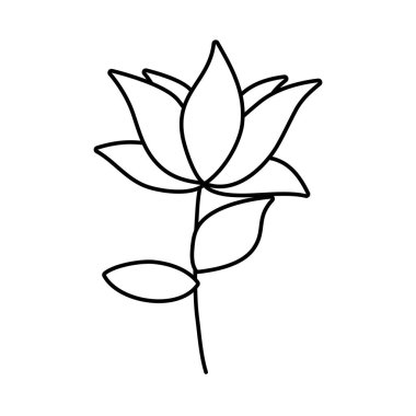 Yaprak vektör tasarımı ile izole edilmiş çiçek süsü