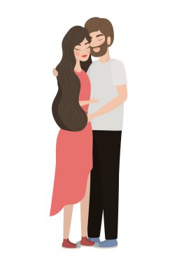 Bir çift kadın ve erkek vektör tasarımı